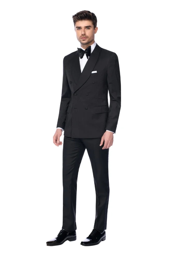 Costum negru ceremonie double breasted Drago Costum negru ceremonie double breasted Drago