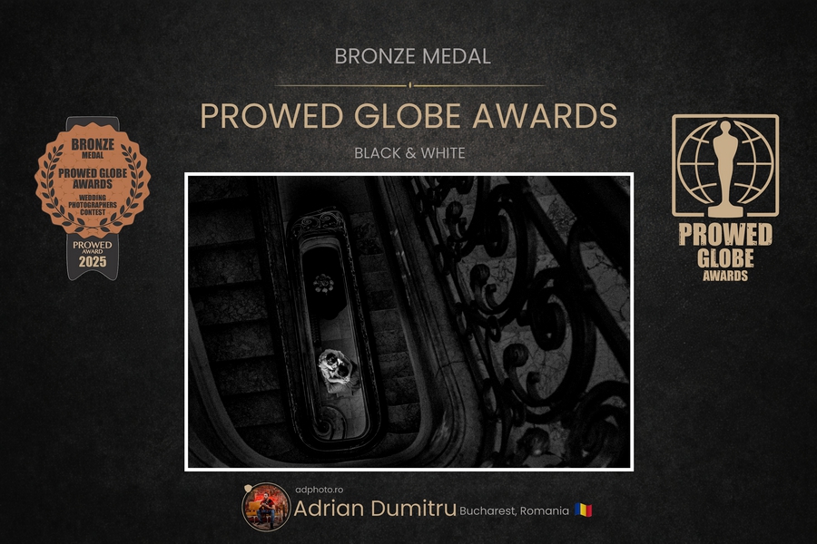 Medalie de Bronz – PROWED Globe Awards 2025 – AdPhoto Medalie de Bronz - PROWED Globe Awards 2025 - Fotograf nuntă București AdPhoto